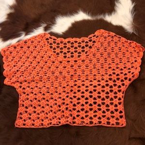 Orange Crop Top/Cover-up Size M